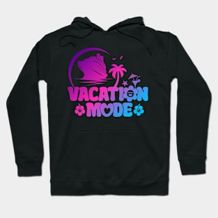 Vacation Mode Summer Vibes Palm Tree Cruise Ship Beach Hoodie